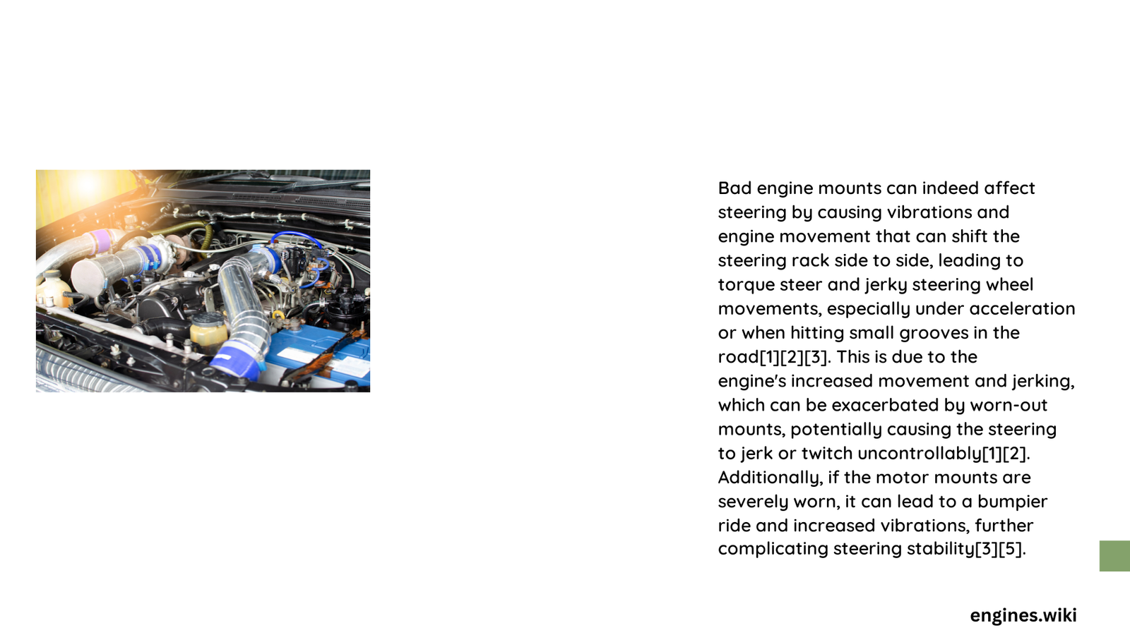 can bad engine mounts affect steering