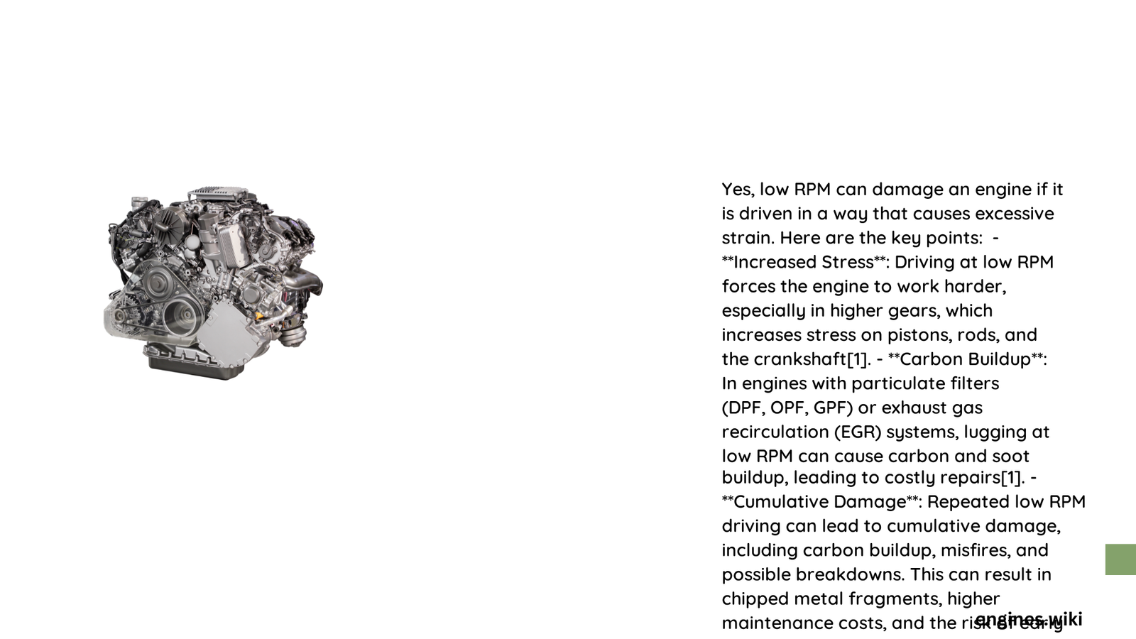 can low rpm damage engine