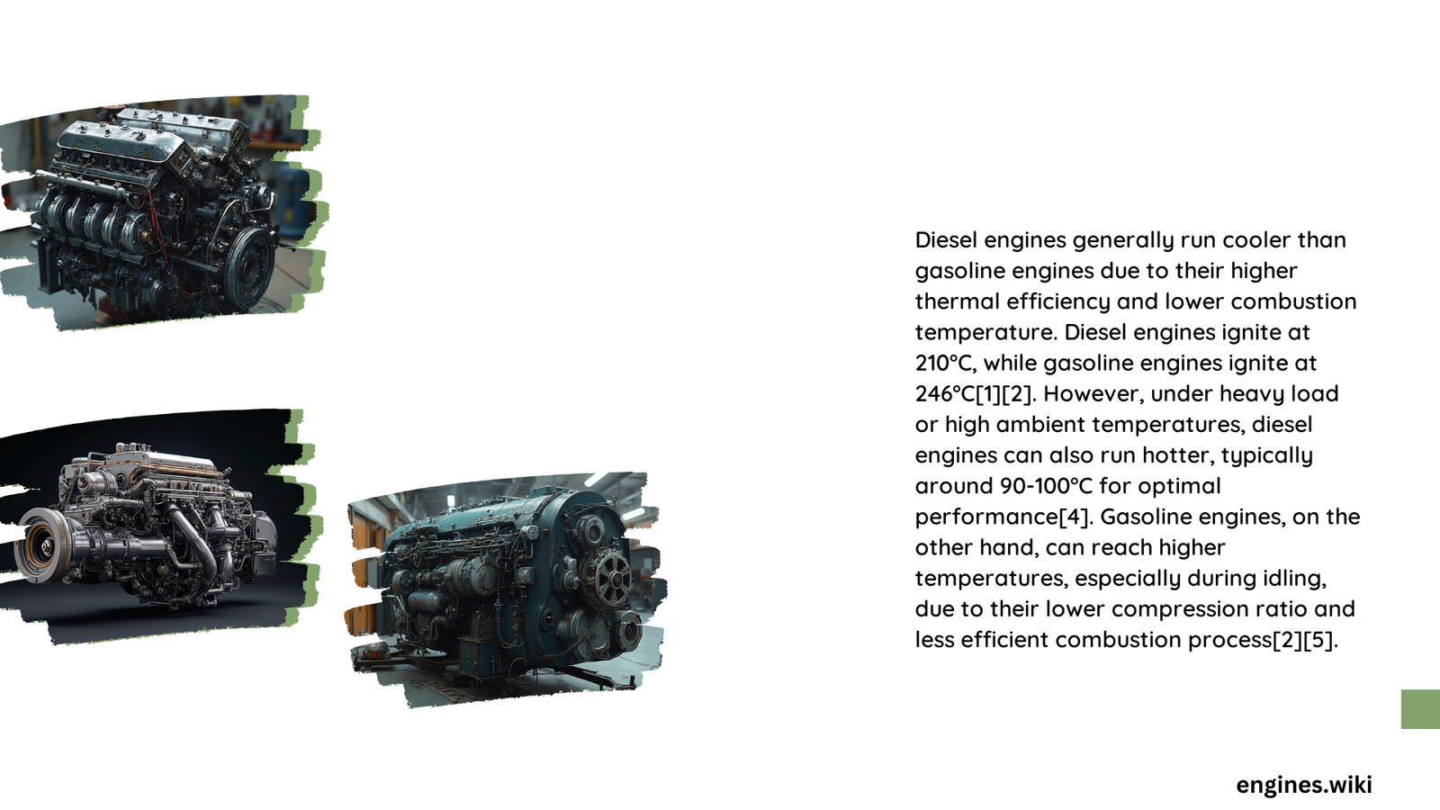 do gas engine run hotter than diesels