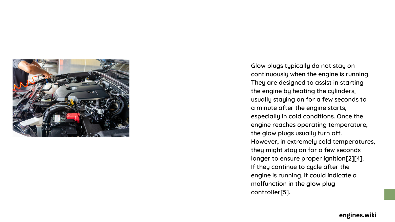 do glow plugs stay on when engine is running