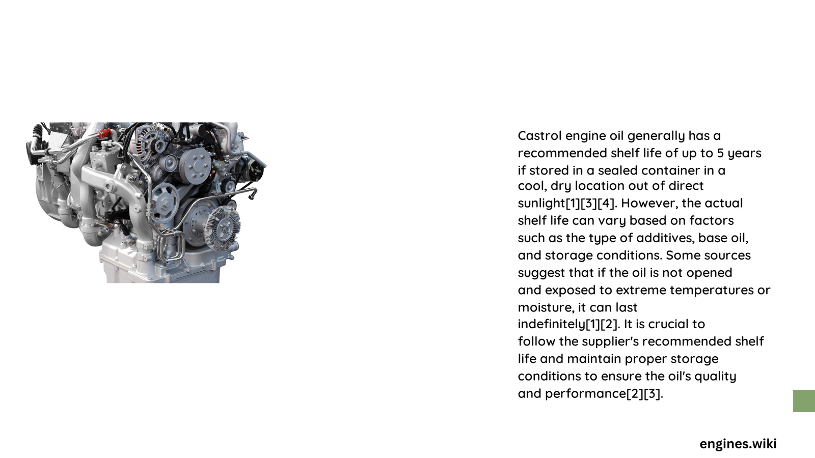 does castrol engine oil have a shelf life