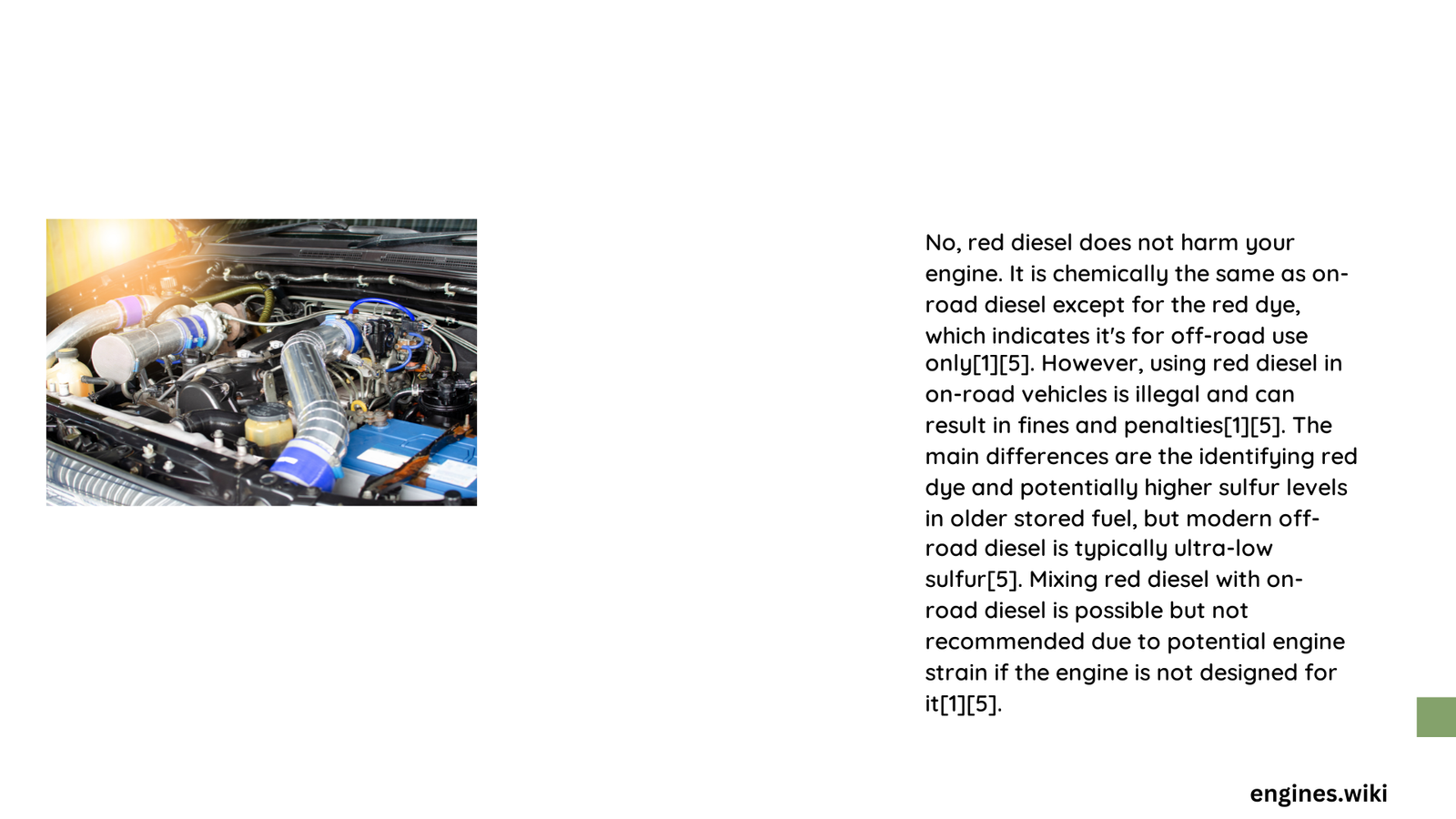 does red diesel harm your engine