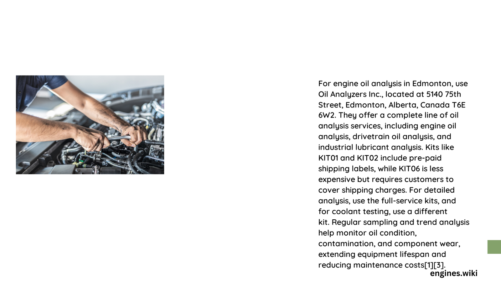 engine oil analysis edmonton