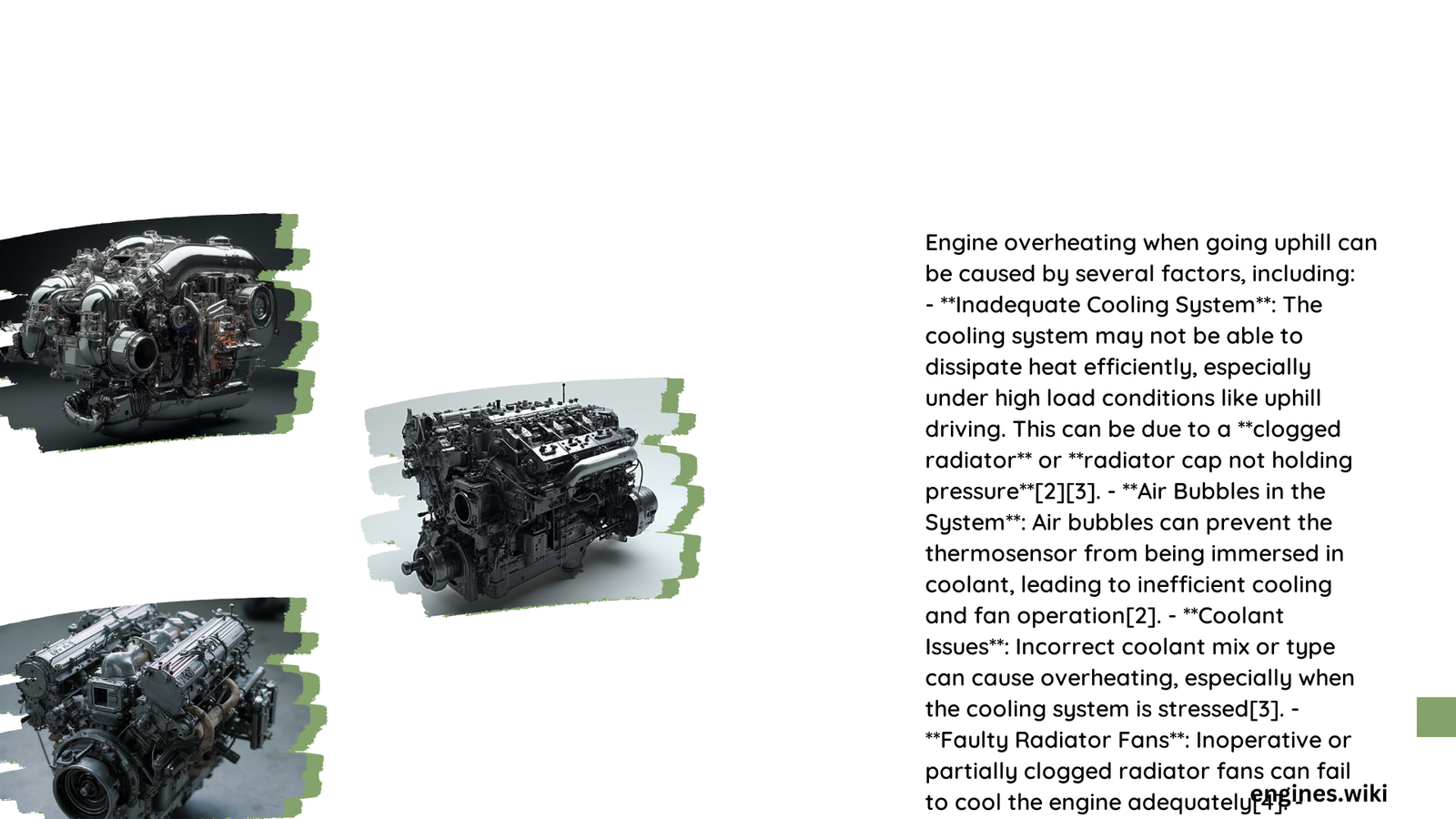 engine overheats when going uphill