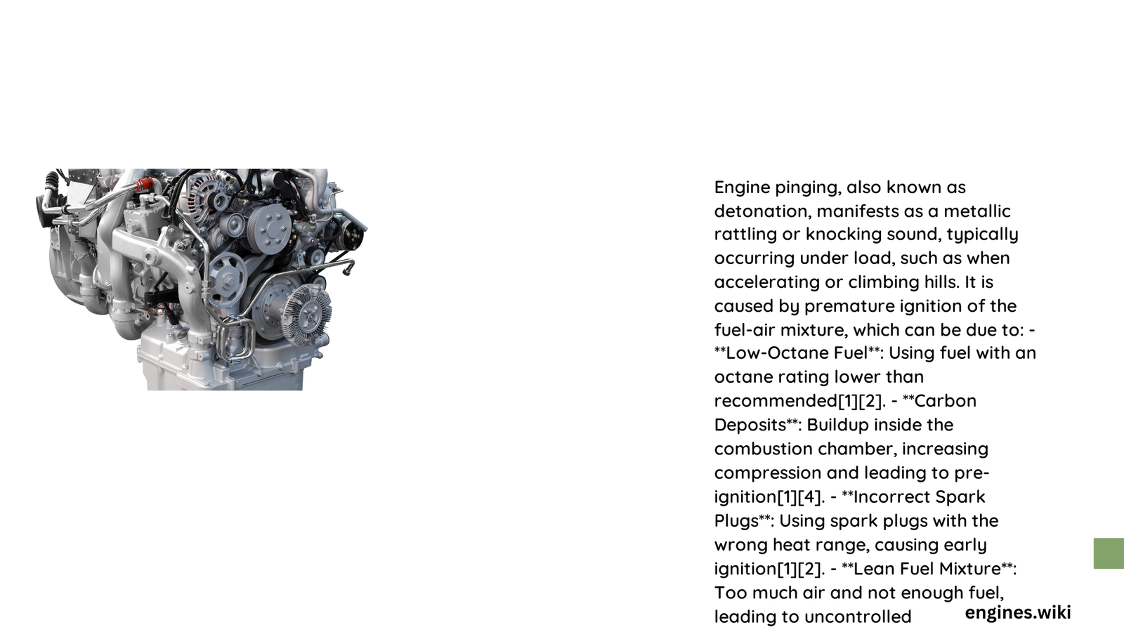 engine pinging symptoms