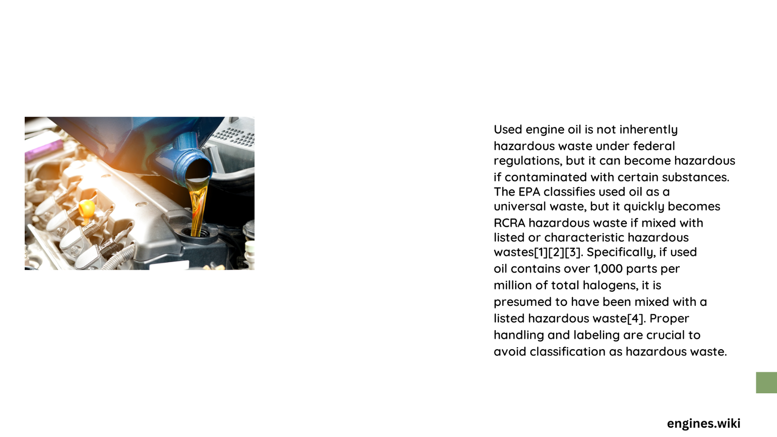 is used engine oil a hazardous waste