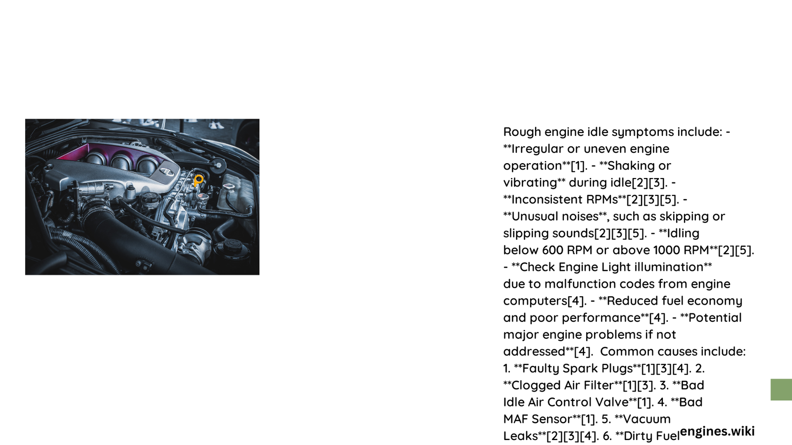 rough engine idle symptoms
