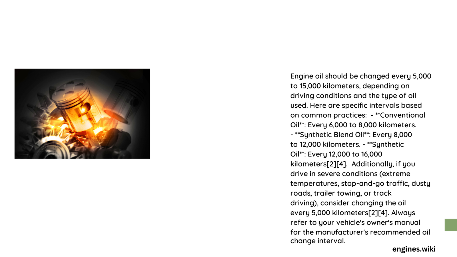 when to change engine oil km