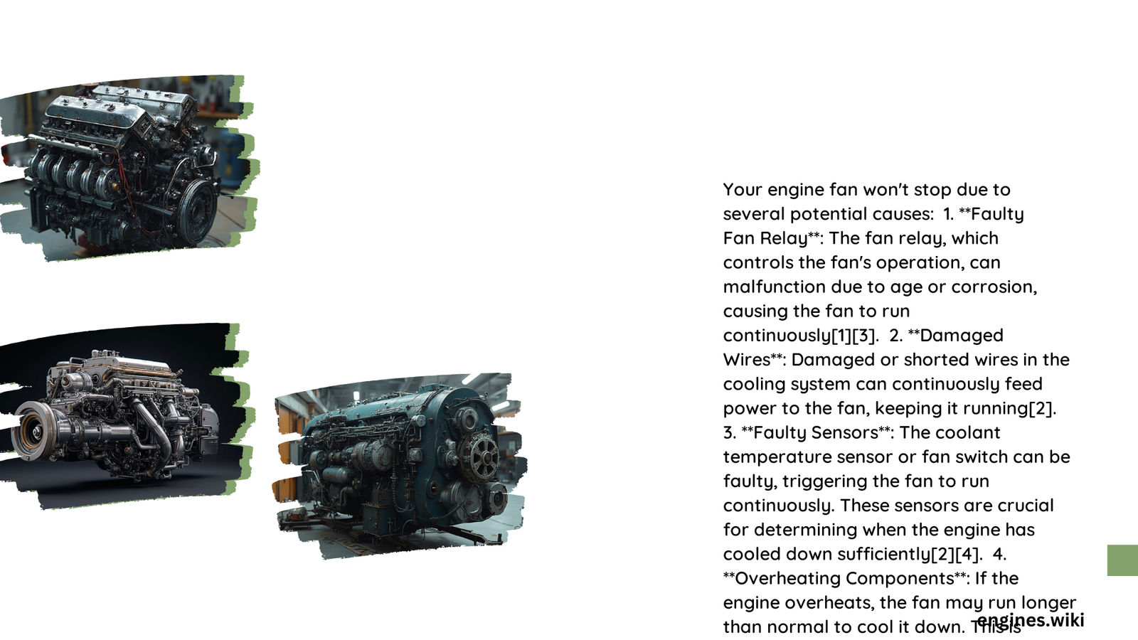 why won t my engine fan stop