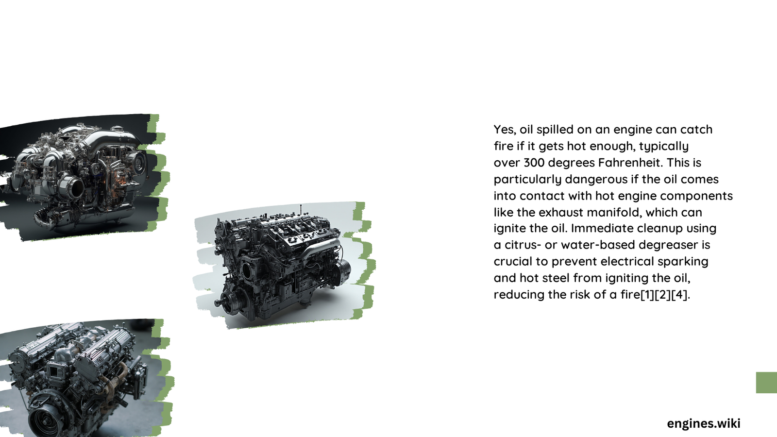will oil spilled on engine catch fire