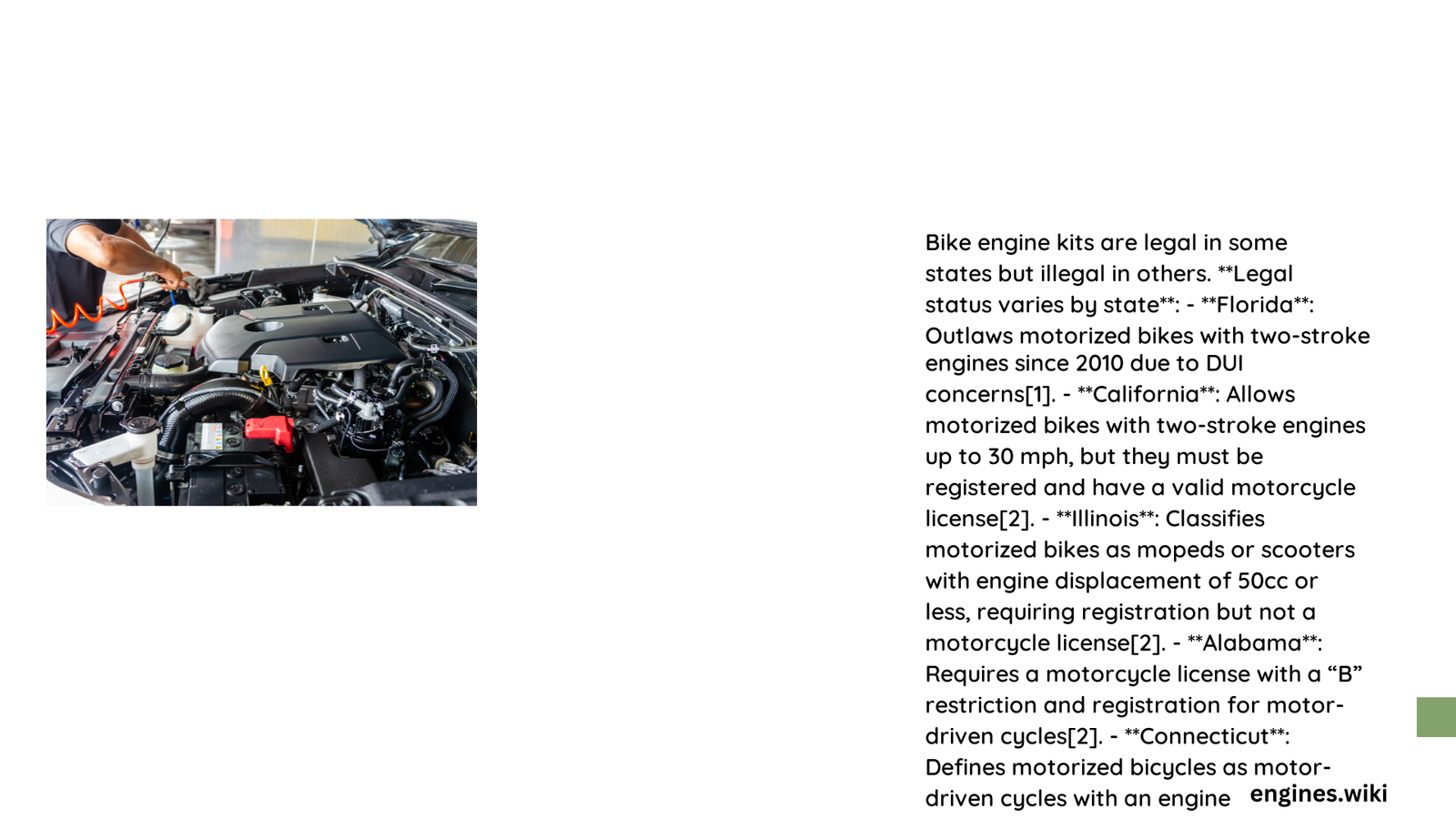 are bike engine kits legal