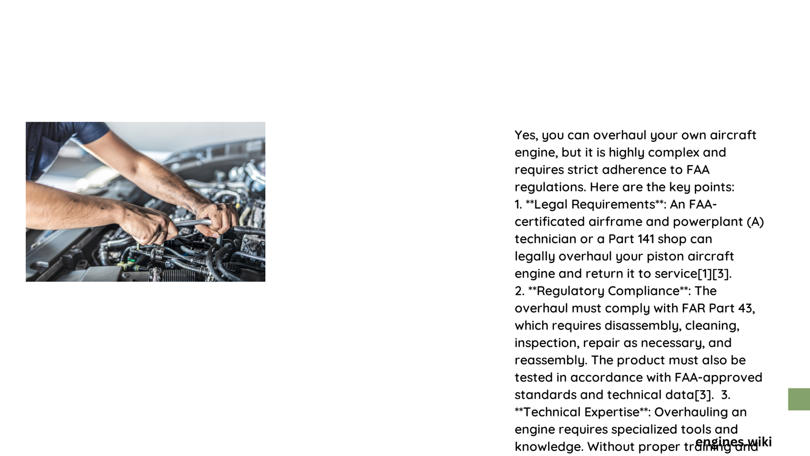 can i overhaul my own aircraft engine