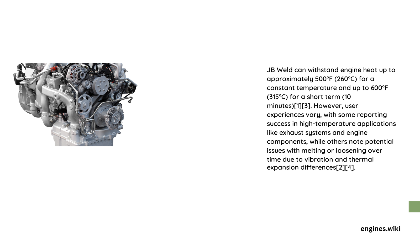 can jb weld withstand engine heat