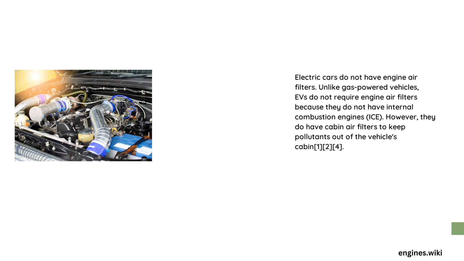 do electric cars have engine air filters
