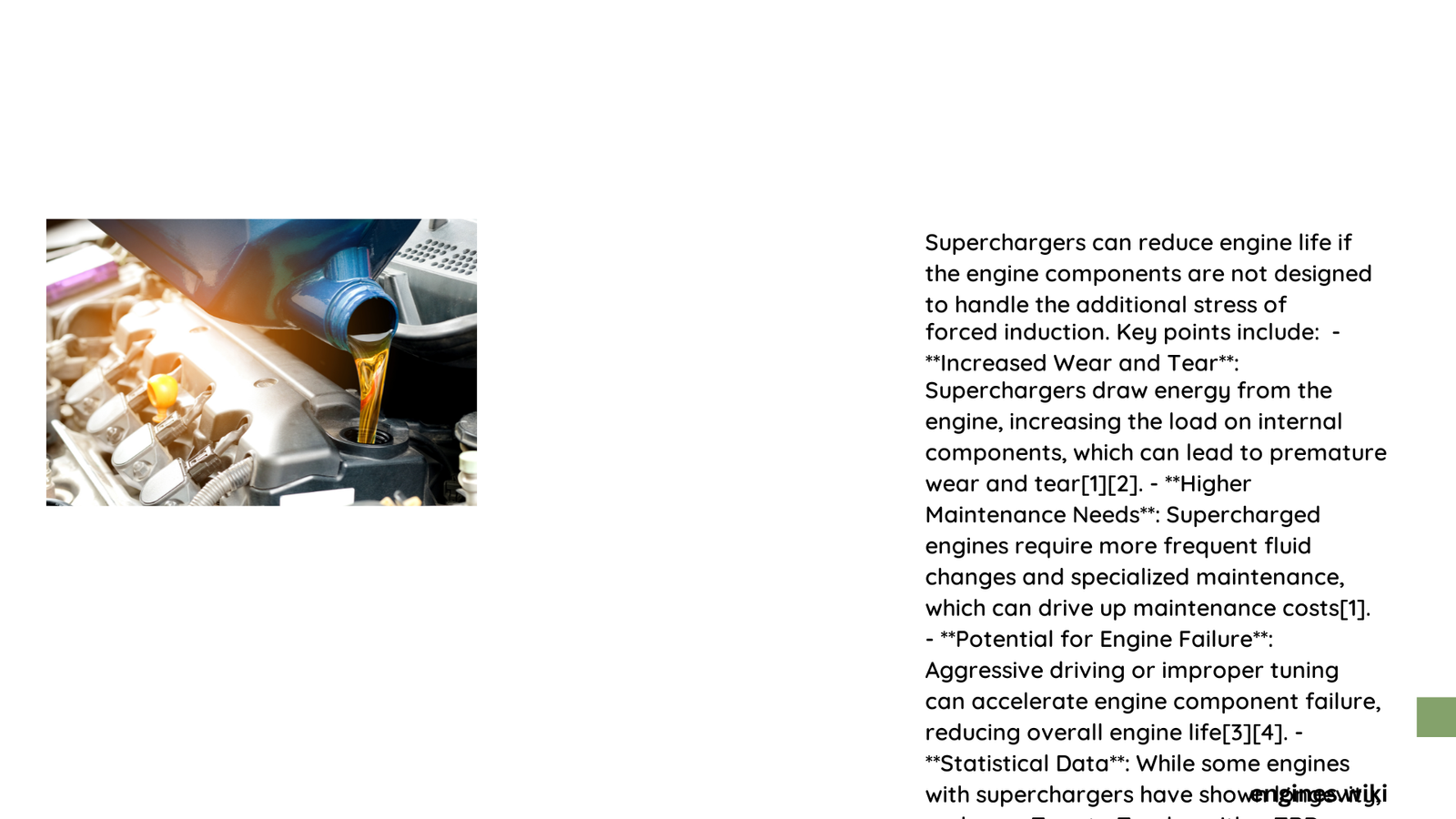 do superchargers reduce engine life
