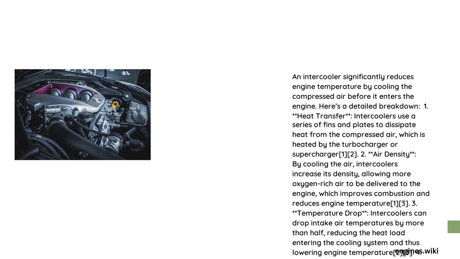 does an intercooler reduce engine temperature
