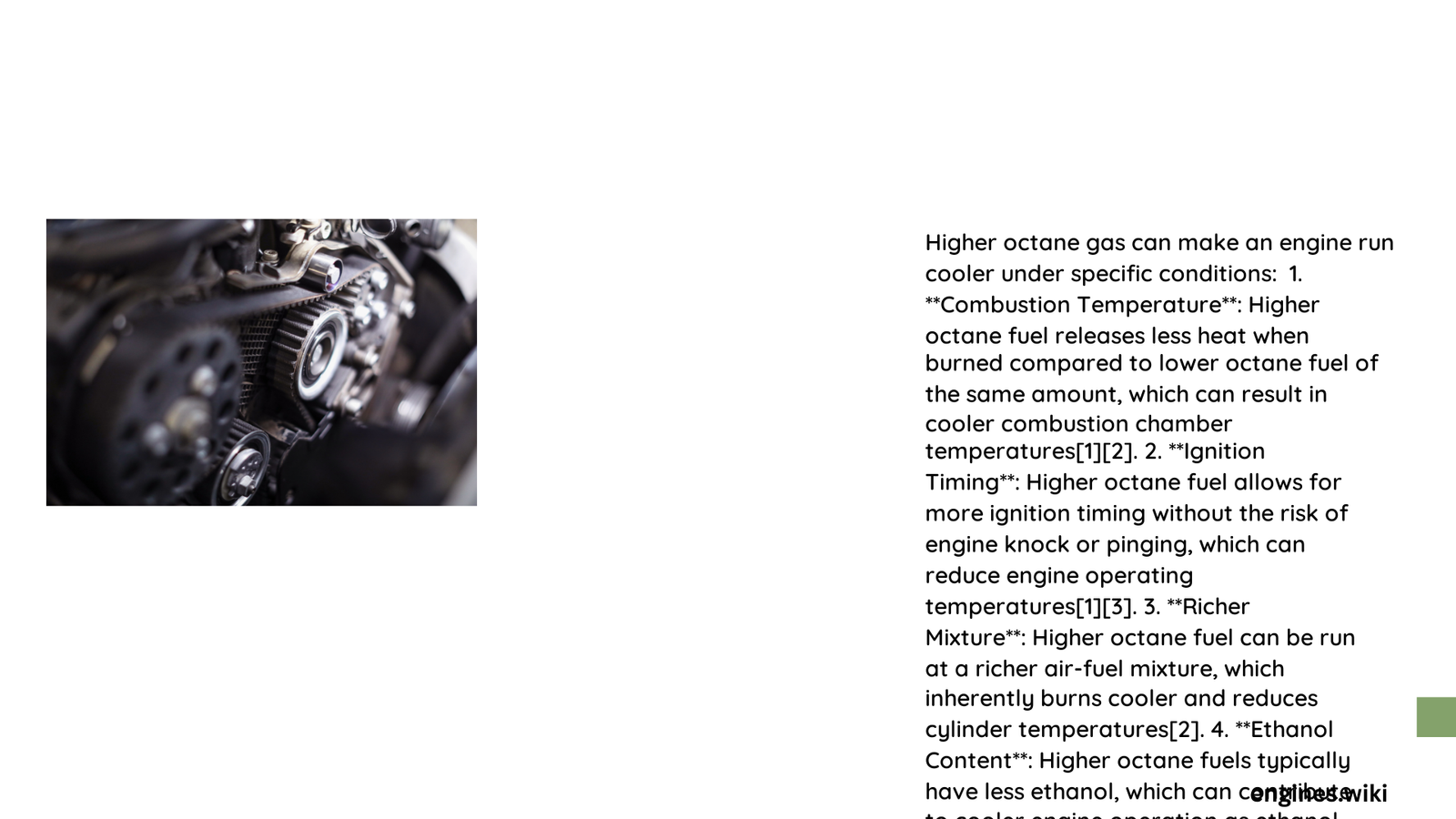 does higher octane gas make an engine run cooler