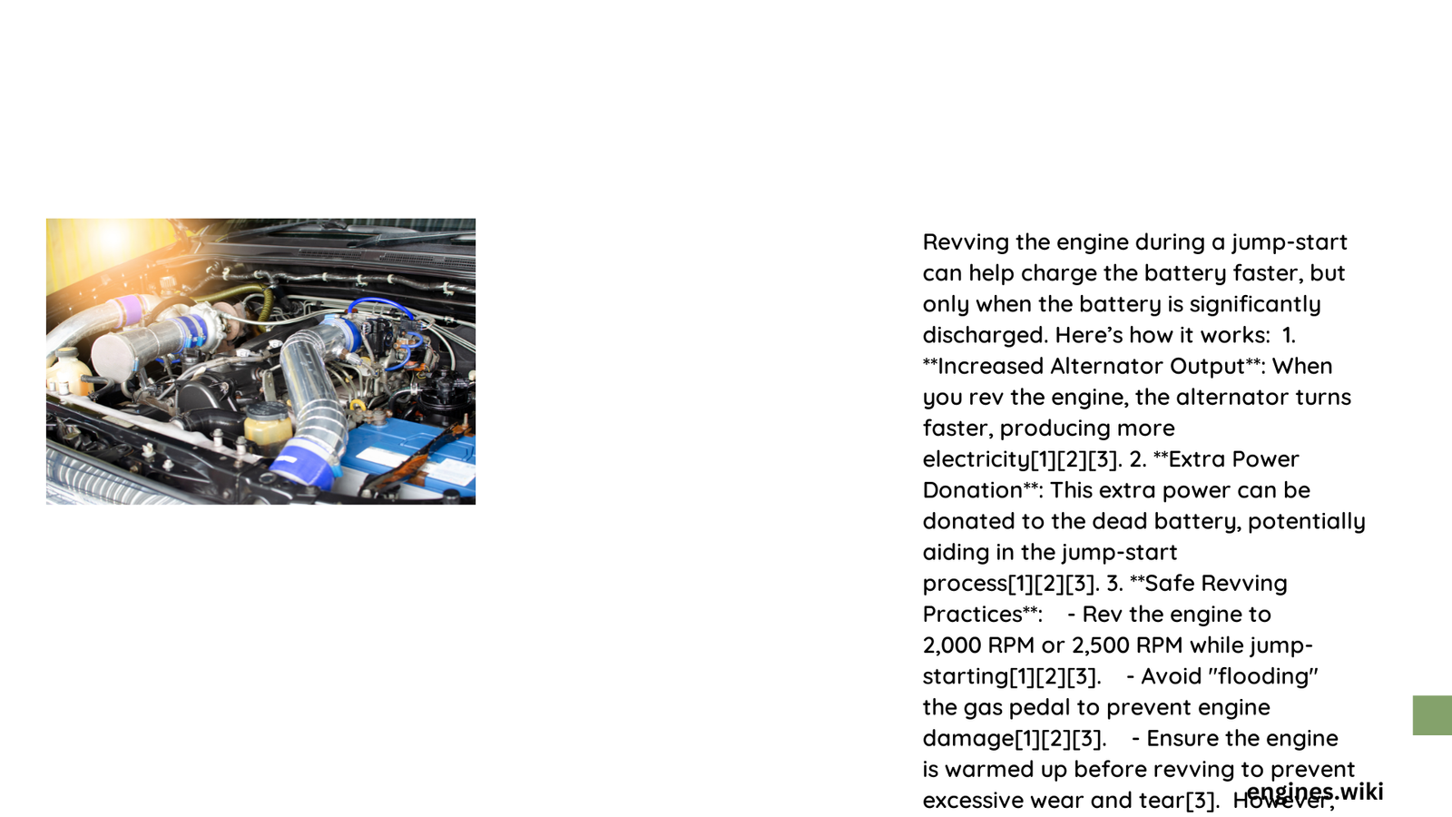 does revving engine help jump car