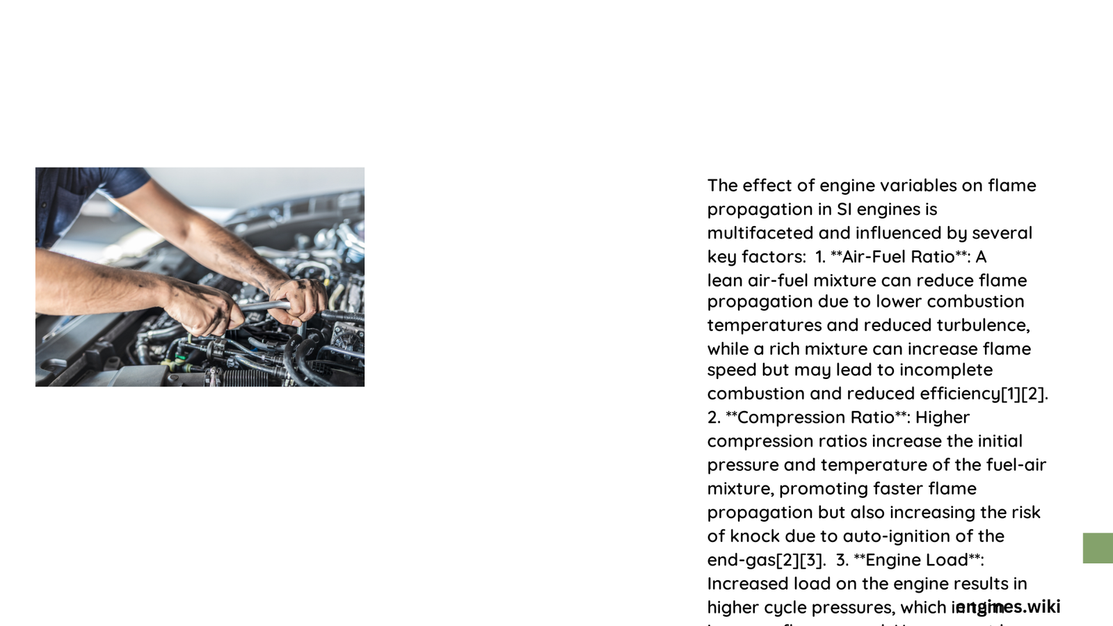 effect of engine variables on flame propagation