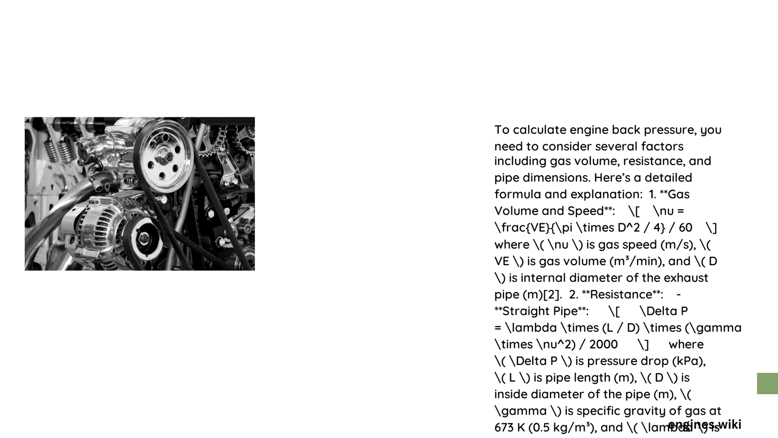 engine back pressure calculation
