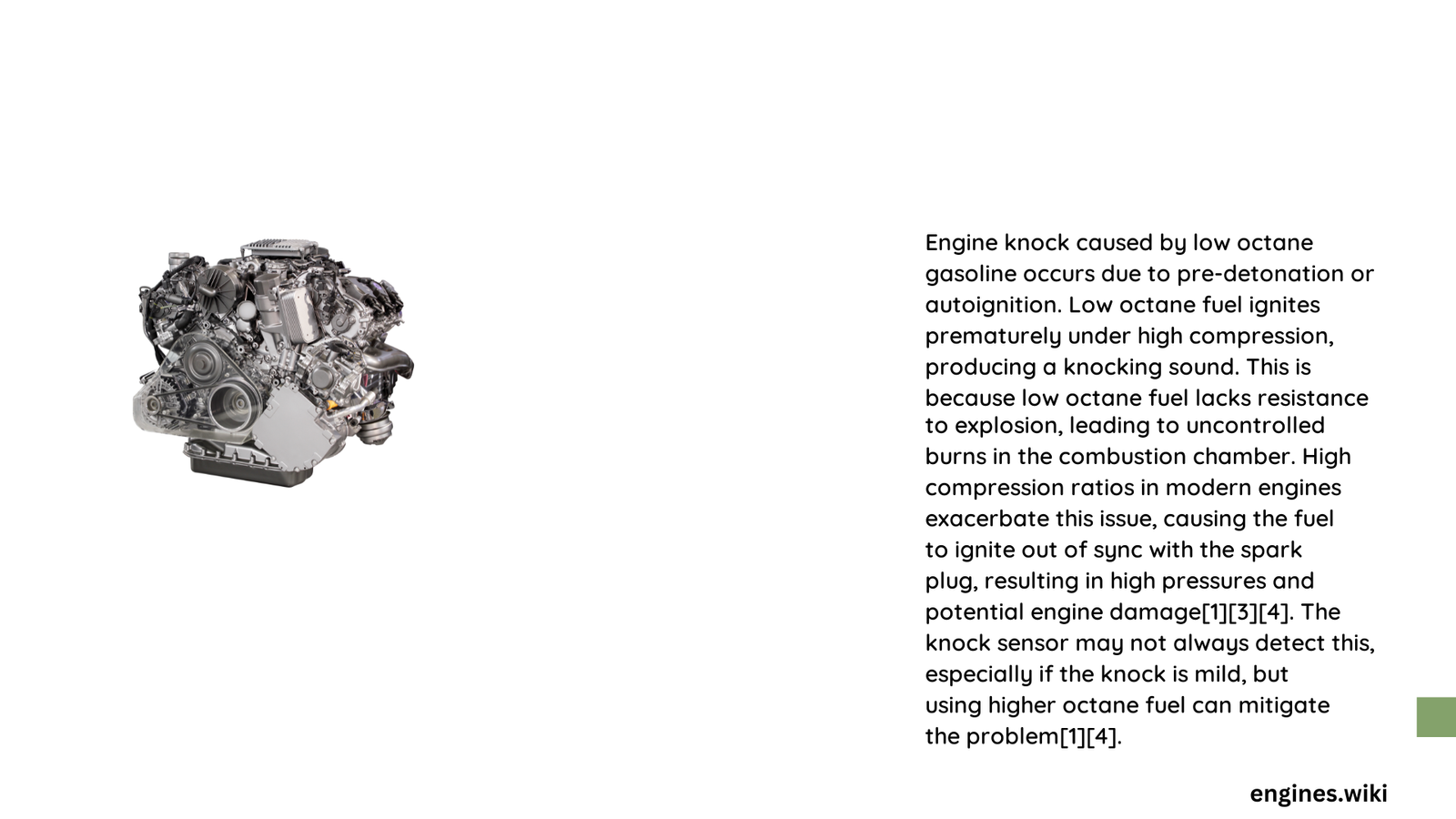 engine knock caused by low octane gasoline