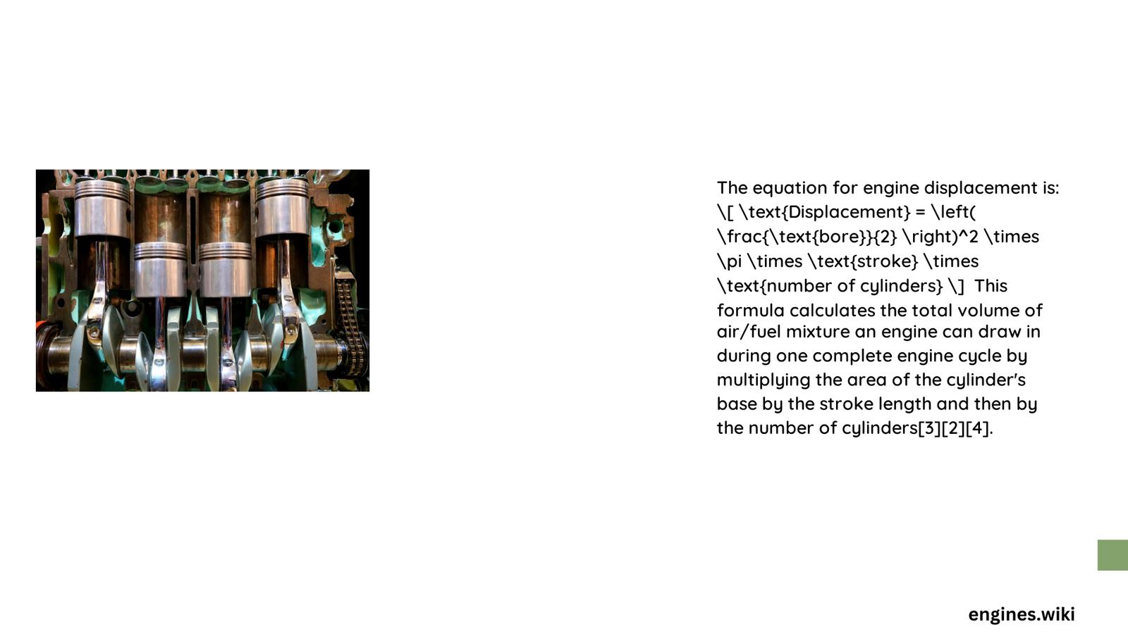 equation for engine displacement