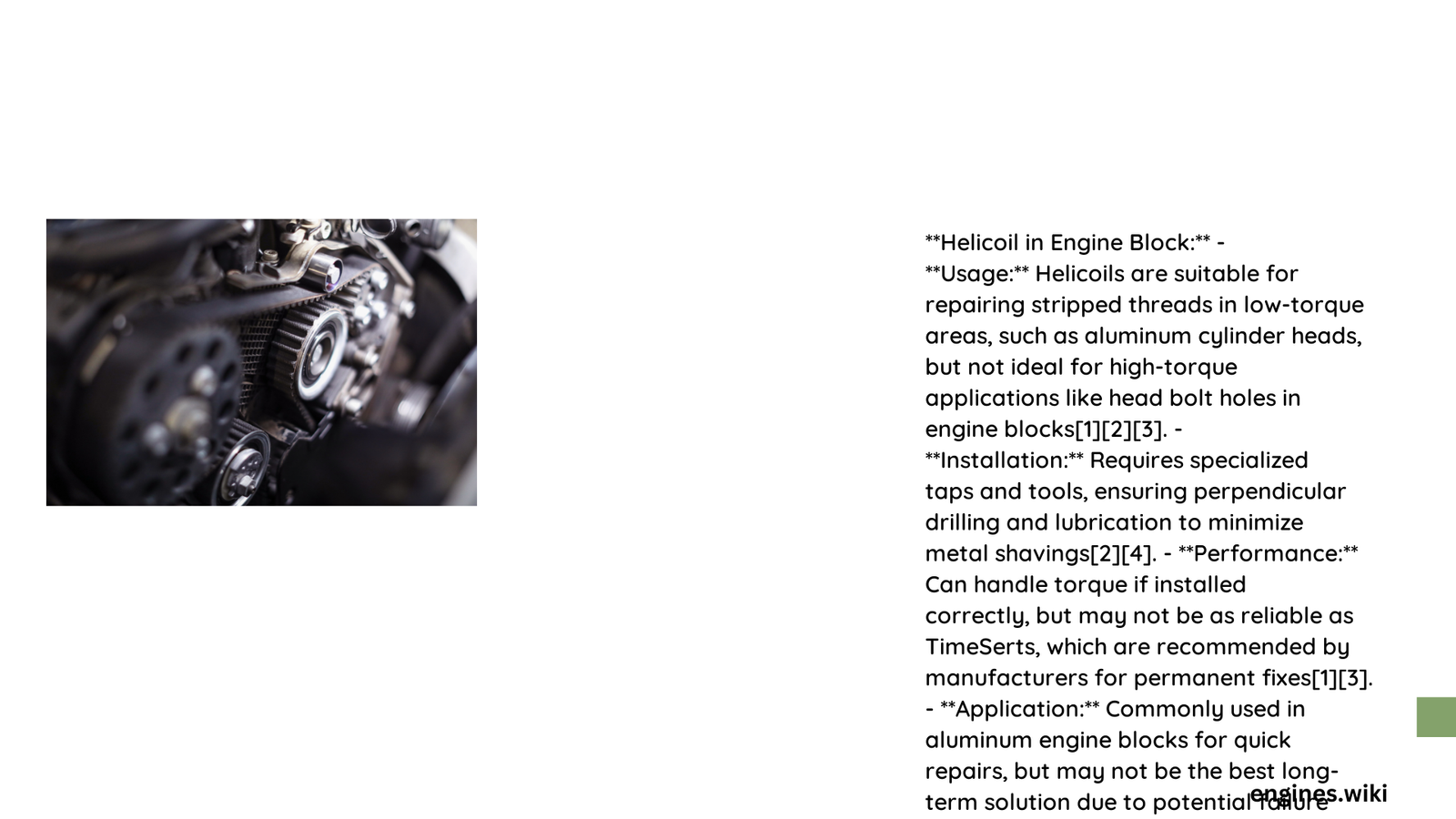 helicoil in engine block
