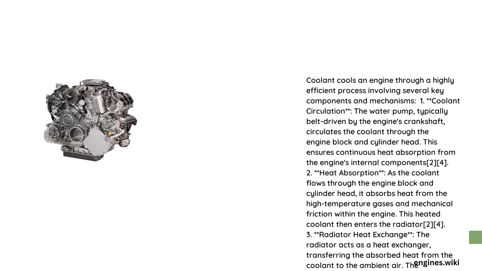 how coolant cools an engine