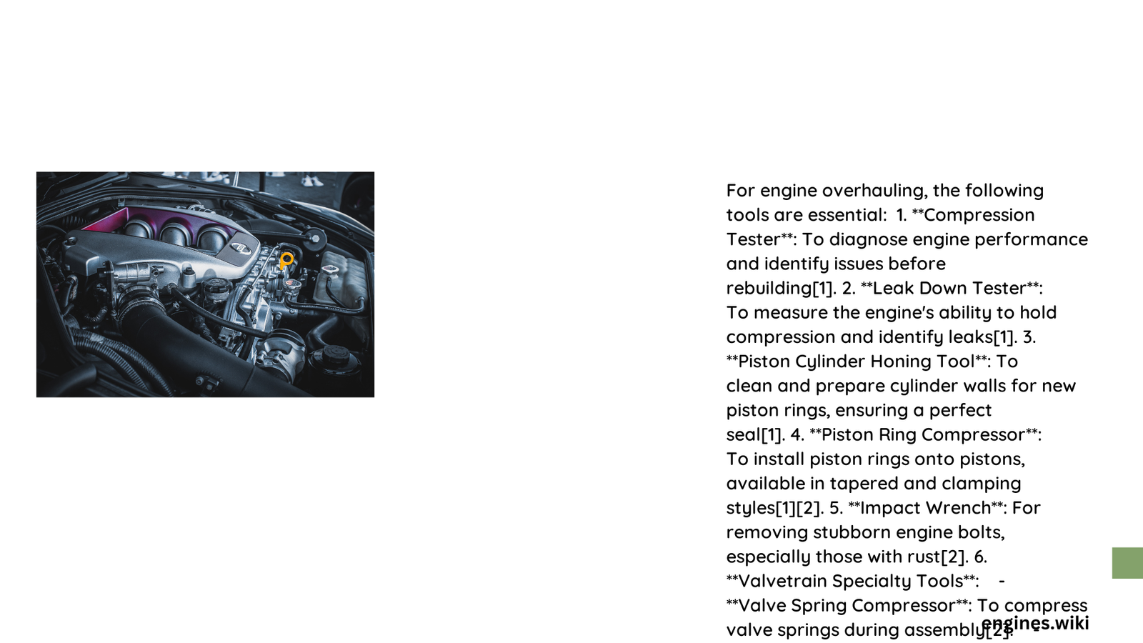 Essential Tools Used for Engine Overhauling: Complete Professional Guide 2 tools used for engine overhauling