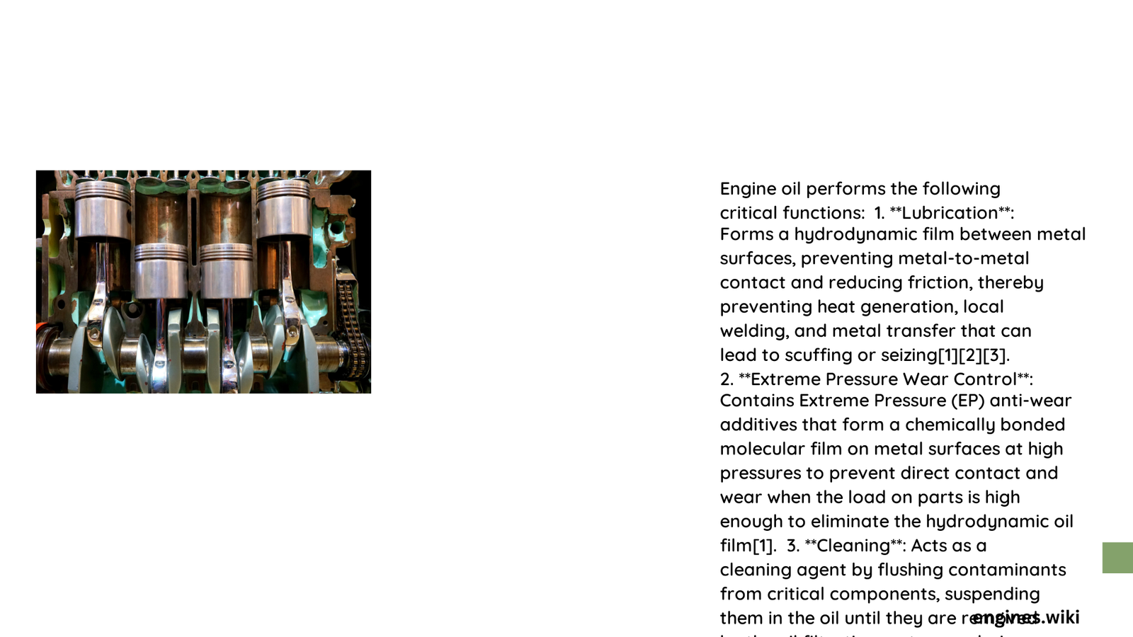 what functions does the engine oil perform