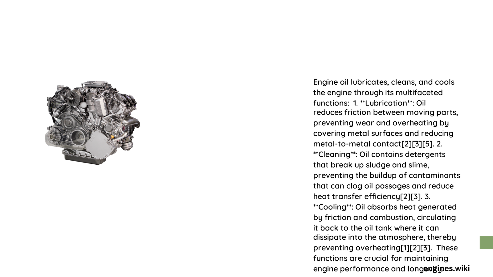 what lubricates cleans and cools the engine