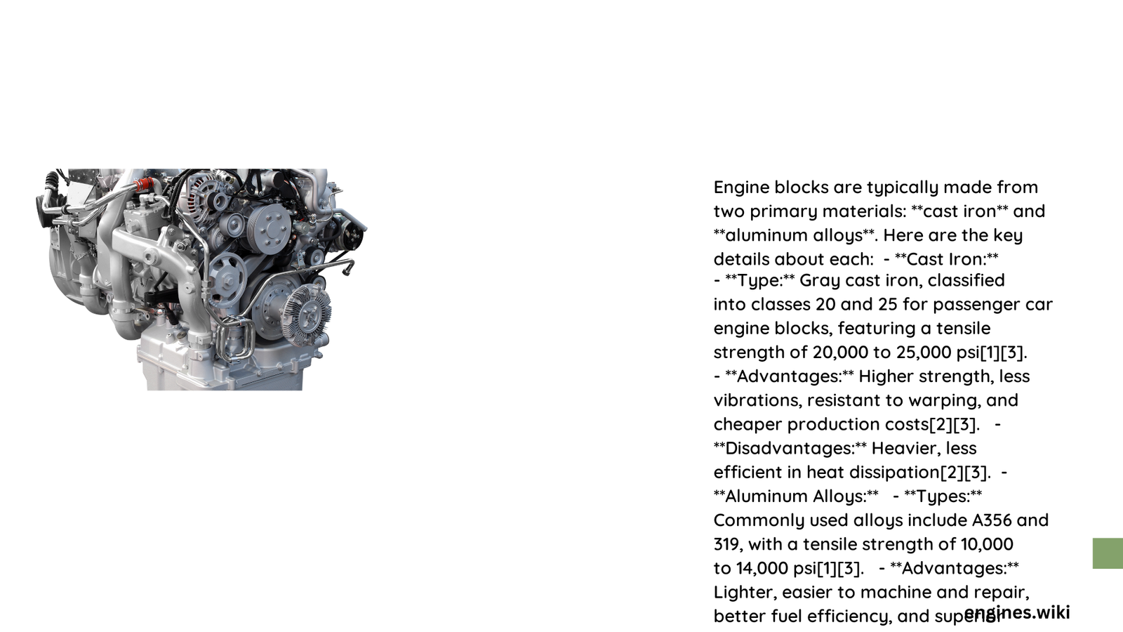 what materials are used for engine blocks