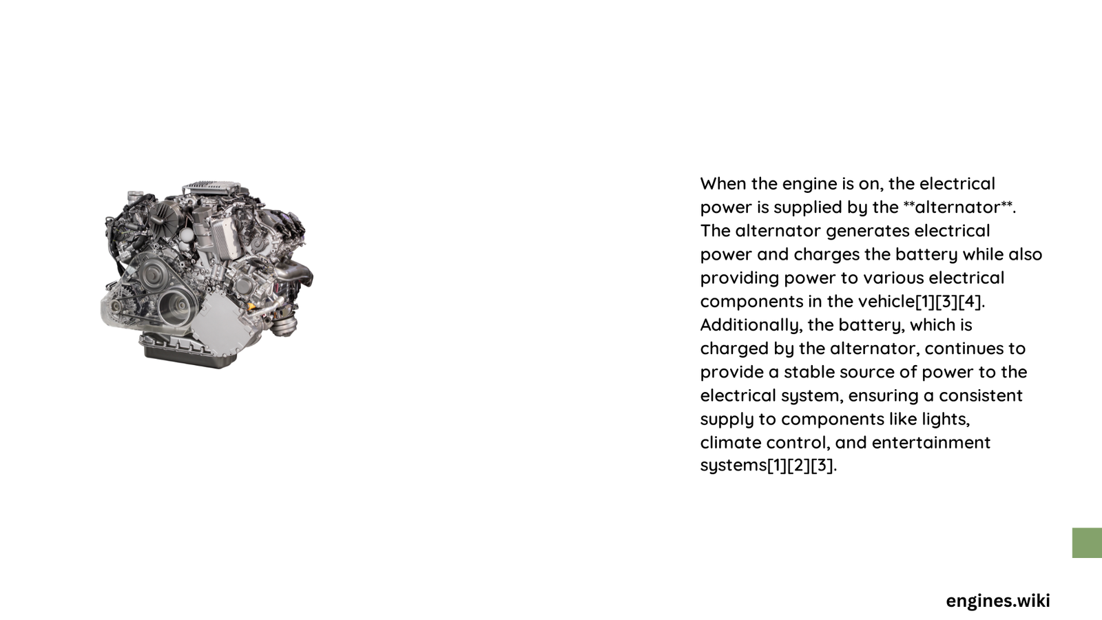 what supplies the electrical power when the engine is on