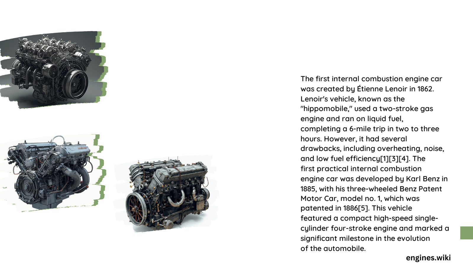 what was the first internal combustion engine car