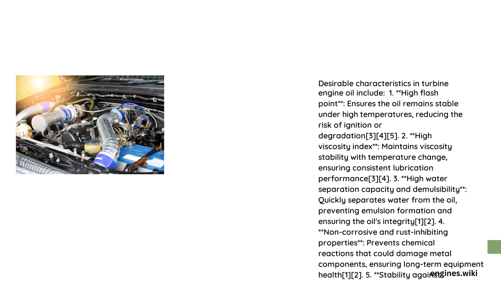 which of these characteristics is desirable in turbine engine oil