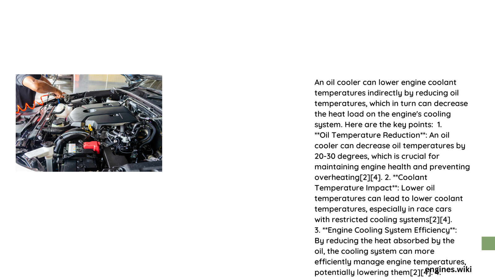 will oil cooler lower engine temp